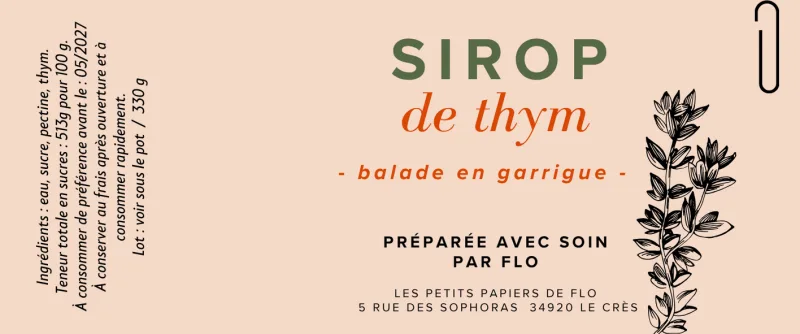 Sirop de thym