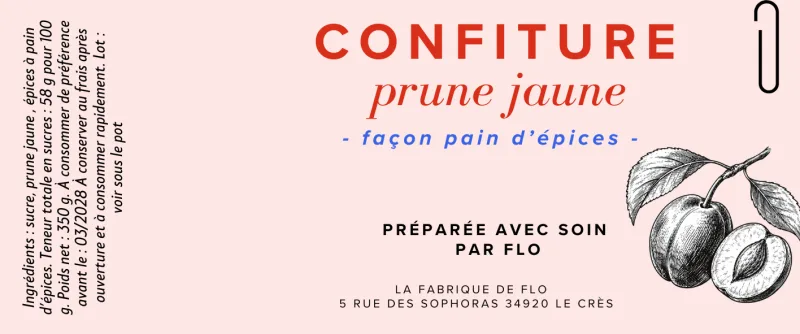Confiture prune jaune façon pain d'épices