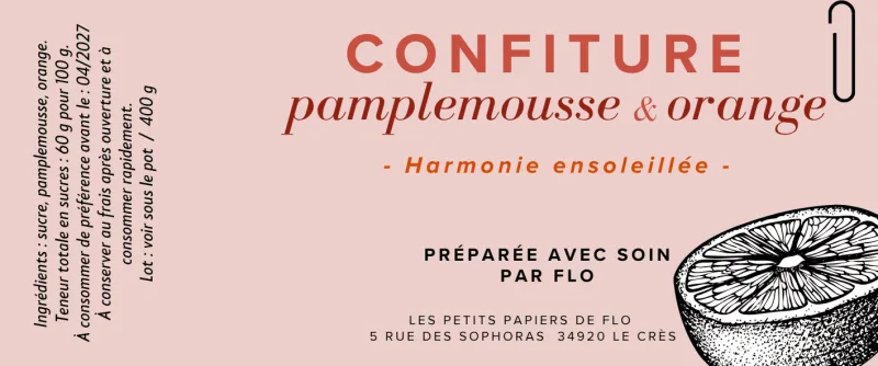 Confiture de Pamplemousse Orange