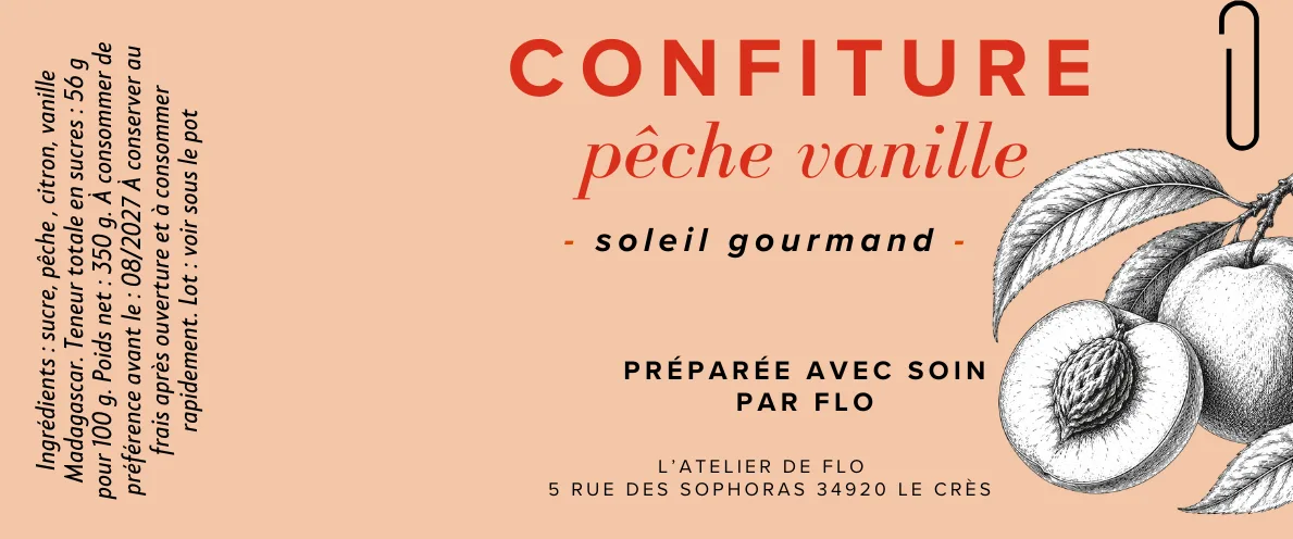 Confiture pêche vanille