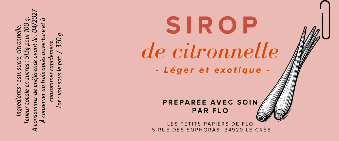 Sirop de Citronnelle