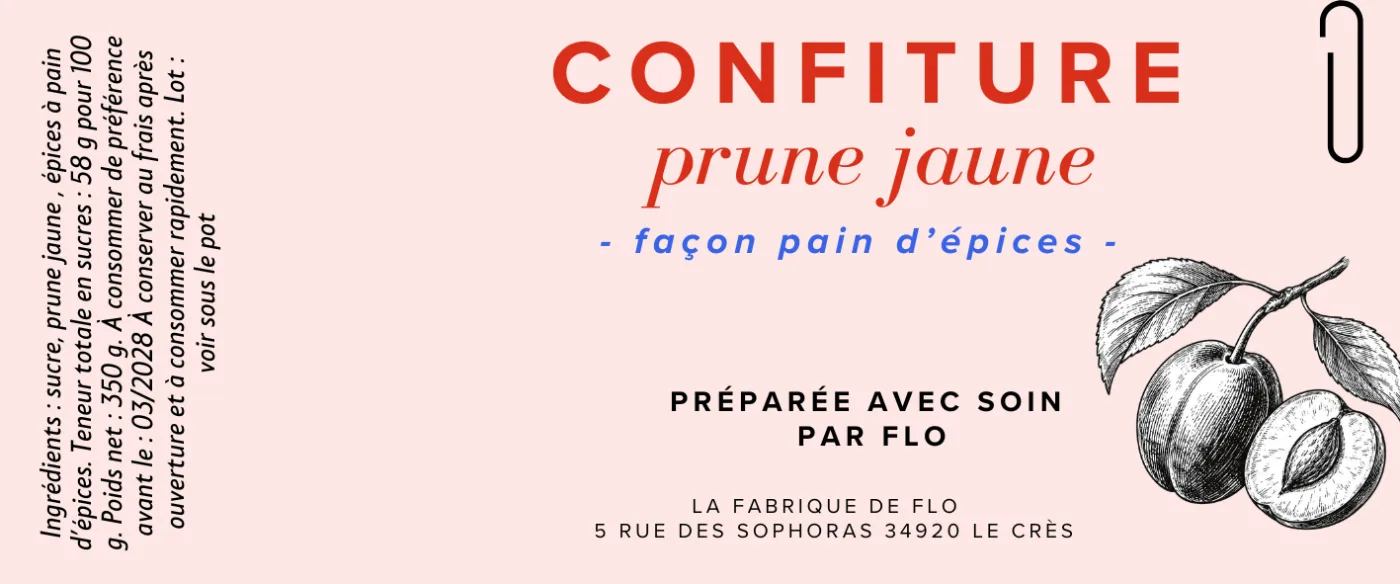 Confiture prune jaune façon pain d'épices