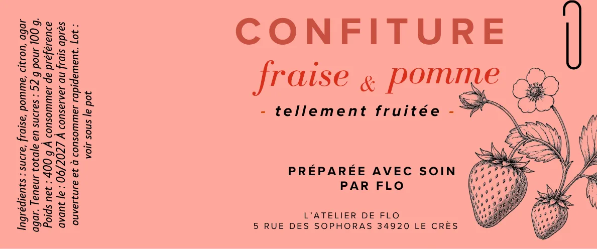 Confiture fraise pomme